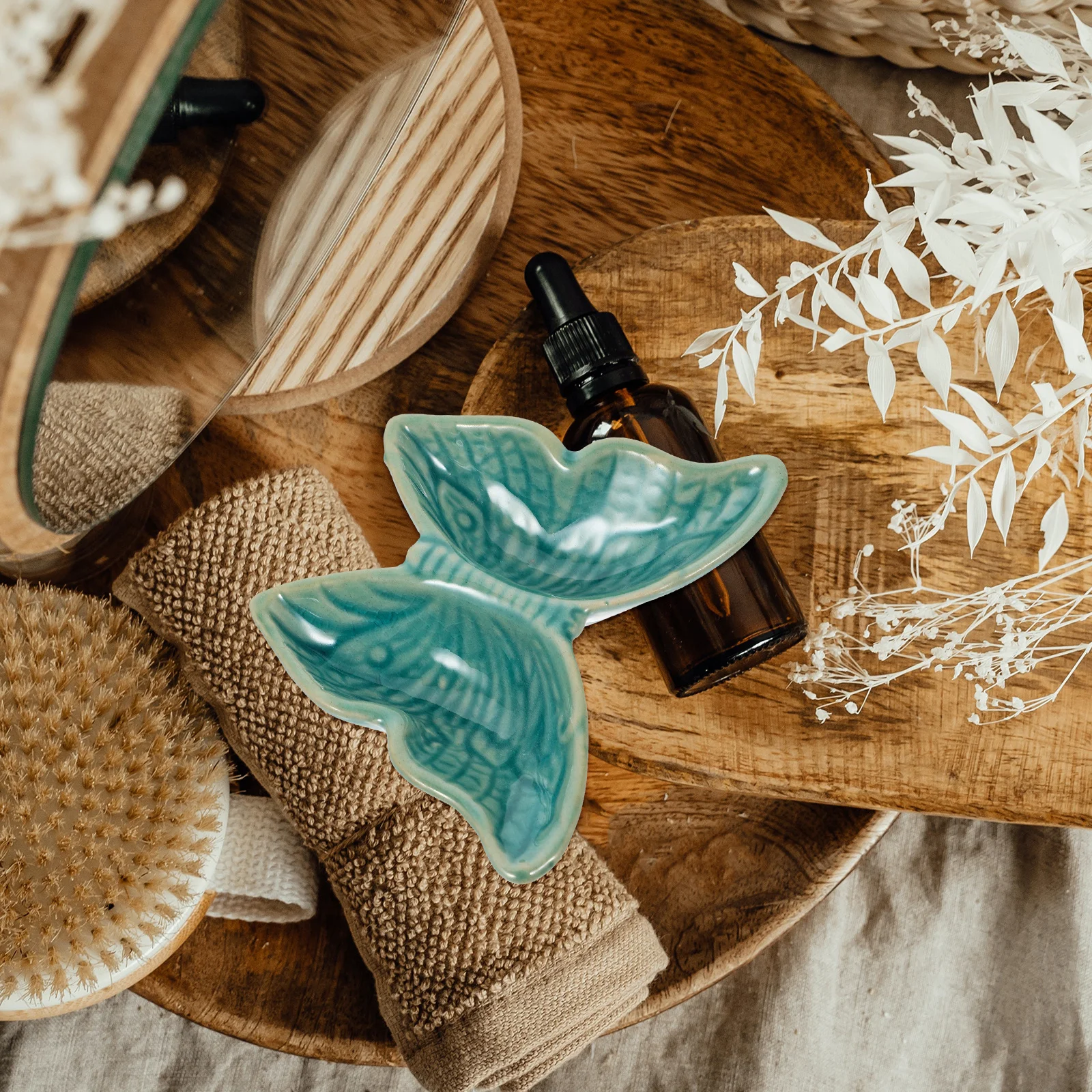 

Essential Oil Storage Tray Premium Ceramic Material Elegant Appearance for Spa Perfume Holy Water Container Aromatherapy Bowl