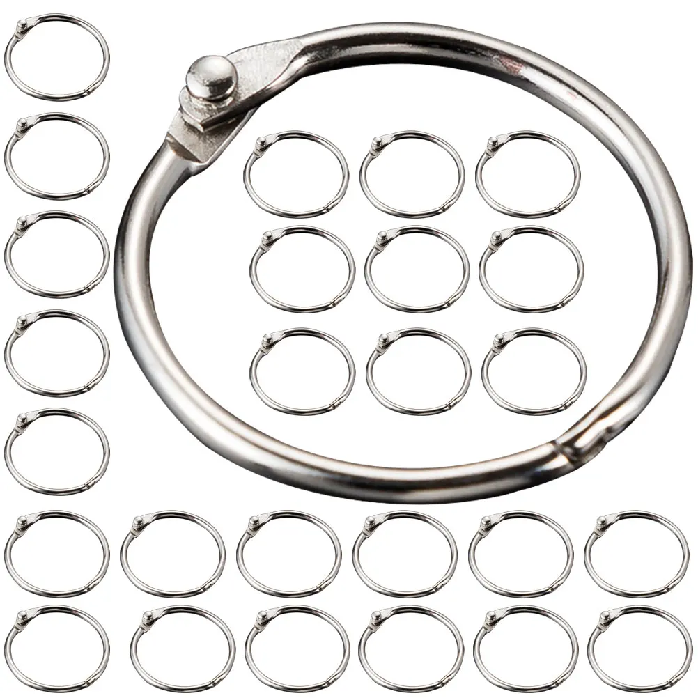 

50pcs Metal Key Ring Binder Rings Silver Sturdy HighGrade Material Large Office Supplies Books Keychains Leaf Book Rings