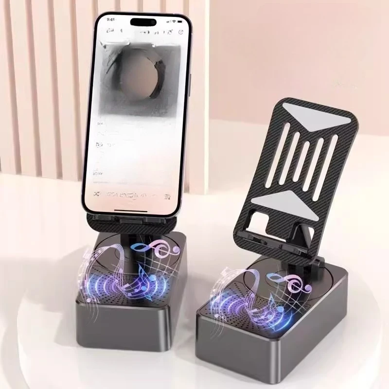 

Mobile phone holder with Bluetooth audio case, power bank three-in-one multi-function desktop folding charger