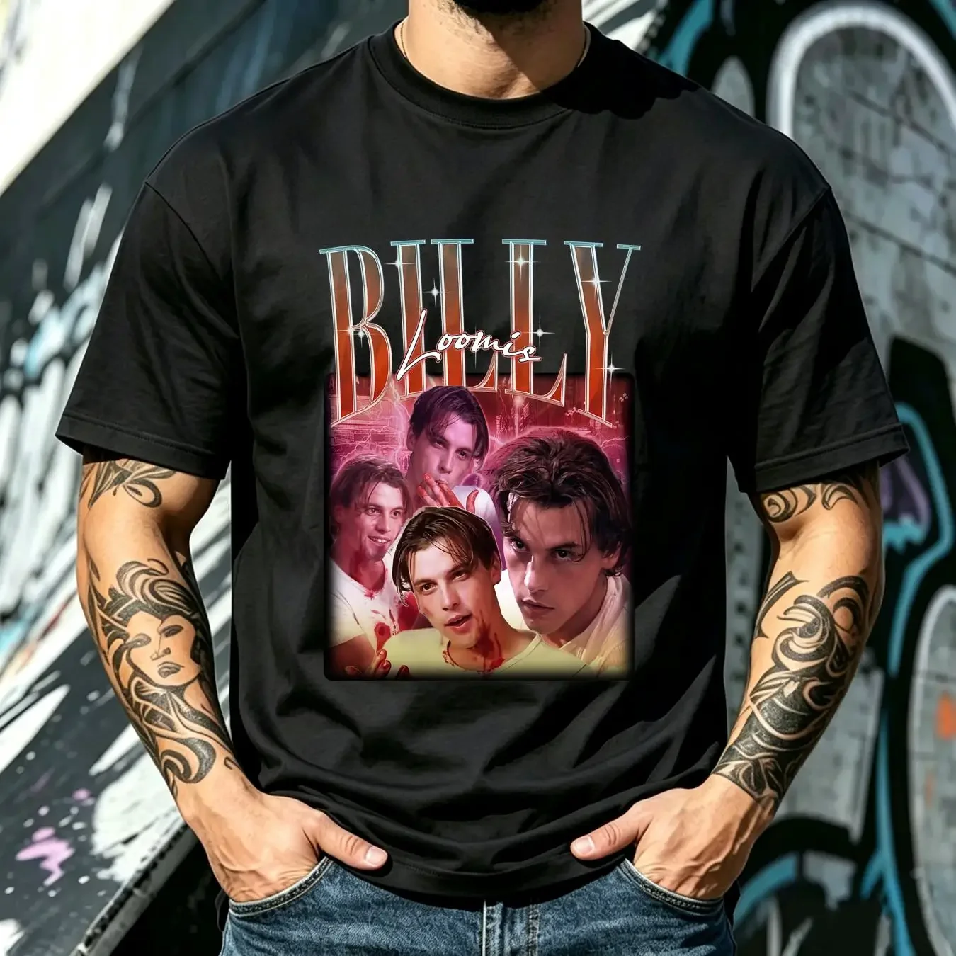 washed T Shirt Limited BILLY LOOMIS Homage Fan Retro Sweater Movies Merch long or short sleeves vintage Washed Stretched