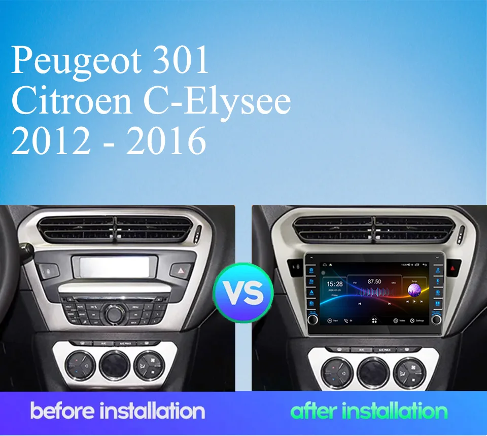 For Peugeot 301 Citroen C-Elysee 2012 - 2016 Car Auto Video Music Player Gps Navi Monitor Tape PC Tablet Entertainment systems