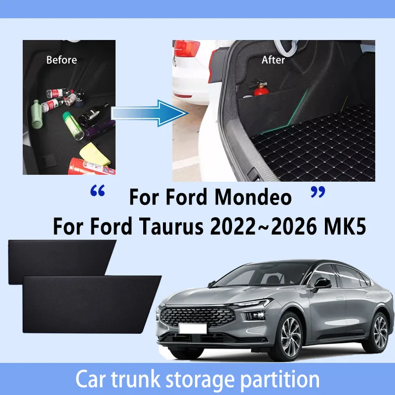 

Автомобильные аксессуары для Ford Mondeo 2022 ~ 2026 2025 MK5, перегородка для хранения багажника, многофункциональный органайзер для автомобильных деталей интерьера