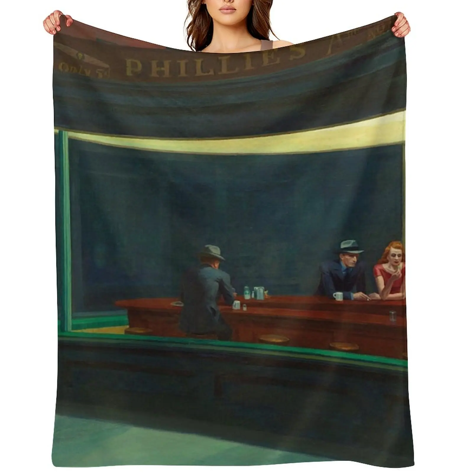 

NIGHT HAWKS - EDWARD HOPPER Throw Blanket Soft Plush Plaid Decorative Sofas Plush for babies Blankets