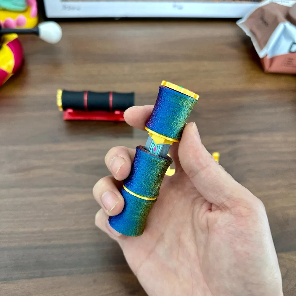 Bambusowy Miecz Magnetyczny Push Card Fidget Mechaniczny Slider Drukowany w 3D Płyta do Wciskania EDC Sensoryczna Zabawka Antystresowa Przeciwdziałająca Lękowi