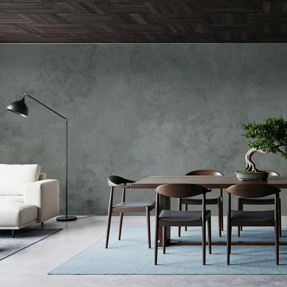 Custom Subtle Plaster Wall Dark Green Large Peel and Stick Mural Wall Decor