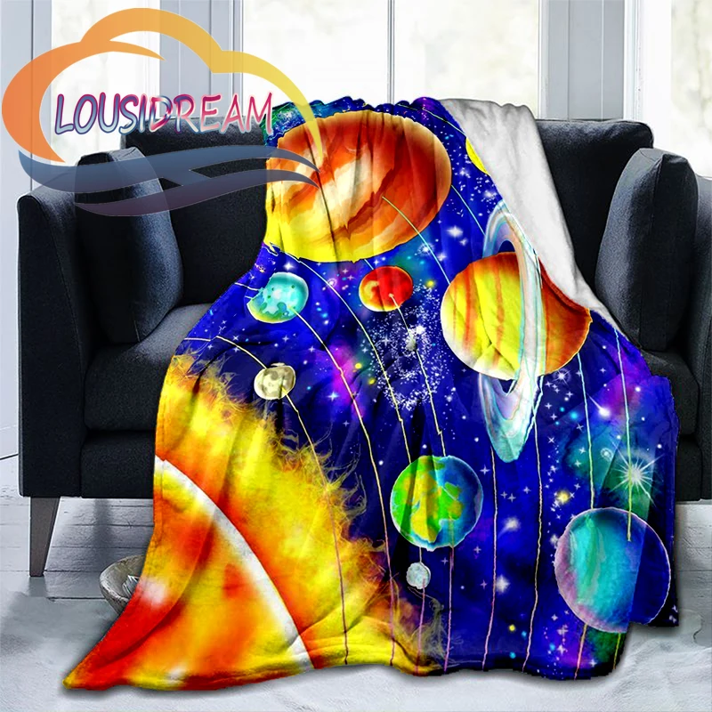 Space Universe Vector and The Sun  Many Planets In Galaxy Series Wool Blanket Cashmere  Fashion Flannel Blanke