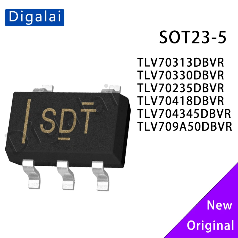 

Bulk Stock 100% Original TLV70313/70330/70235/70418/704345/709A50DBVR LDO Regulator IC Chip 1.2-5.5V 0.3A SOT-23-5