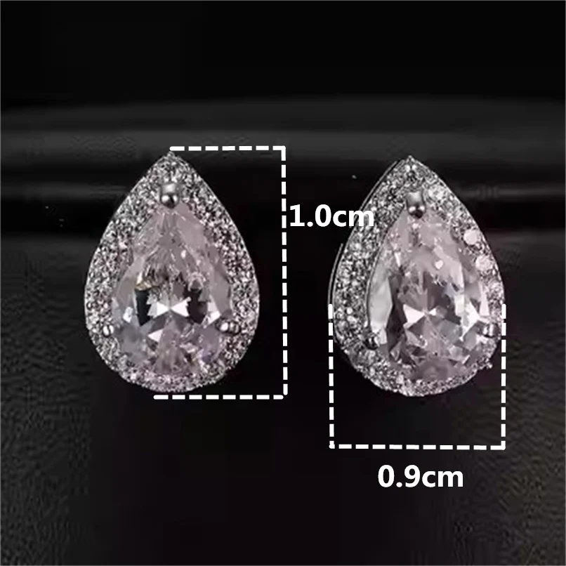 CC Stud Earrings For Women Girl White Zirconia Diamand Wedding Jewelry Brincos 925 Silver Needle Fashion Accessories E051