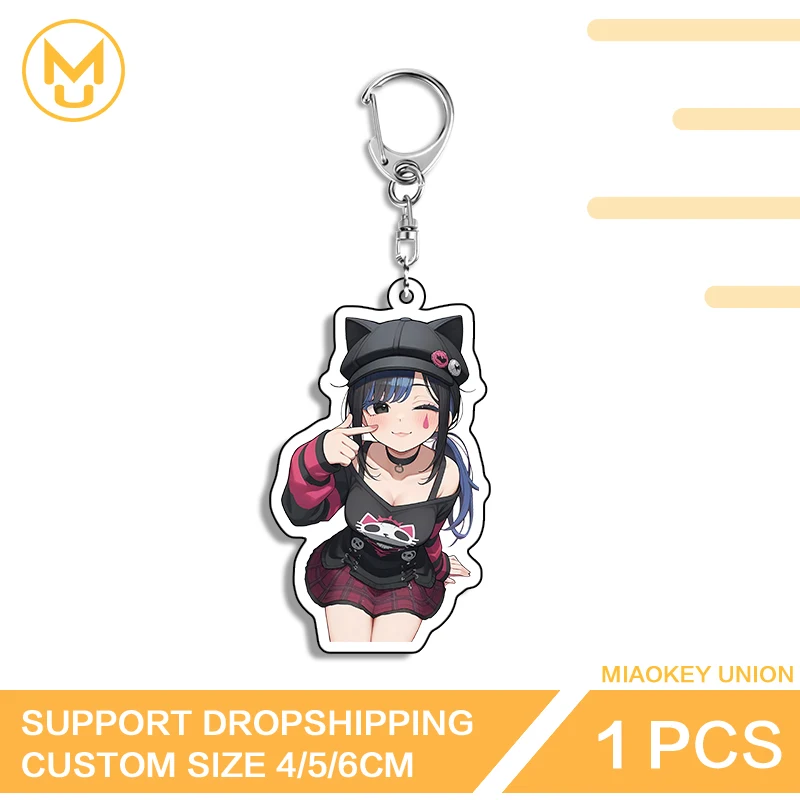 Alluring Goth Girl Key Chains Waterproof Lightweight Double Sided Keyring Treasure Hot Selling Accessories Popular Pendant Props