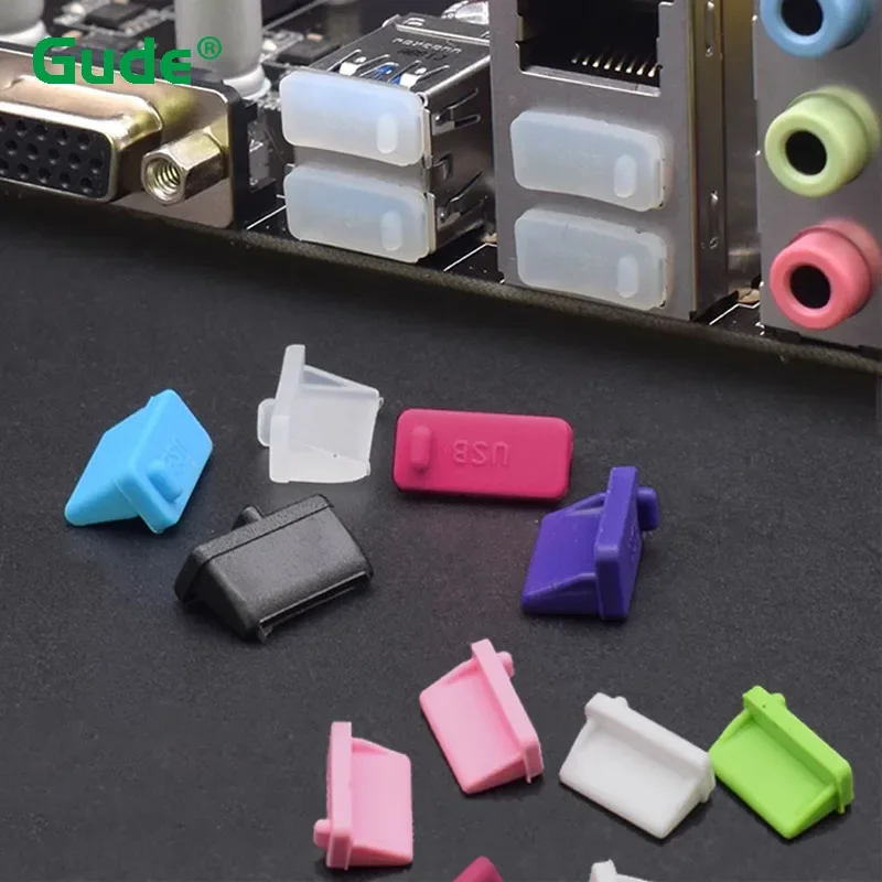 

USB Dust Plug Silicone Cover Cap Charger Port Tablet PC Notebook Laptop Jack Interface Dustproof Protector Multicolour