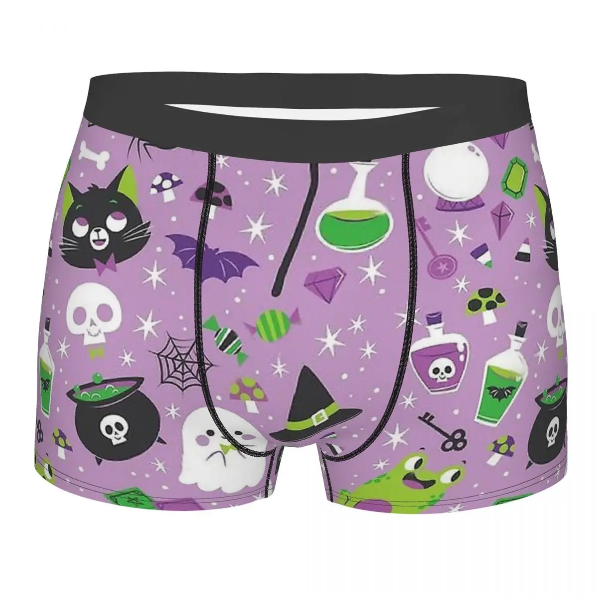 Cute Halloween Skeleton Skull Bone Underpants Cotton Panties Male Underwear Sexy Shorts Boxer Briefs