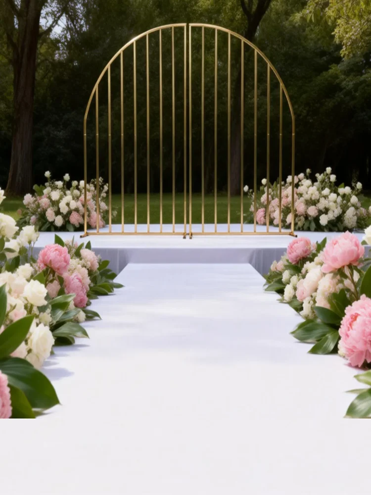 Geometrische Blumendekoration aus Eisenprodukten Romantischer Hochzeitshintergrund Gartenparty-Dekoration – Detail 3