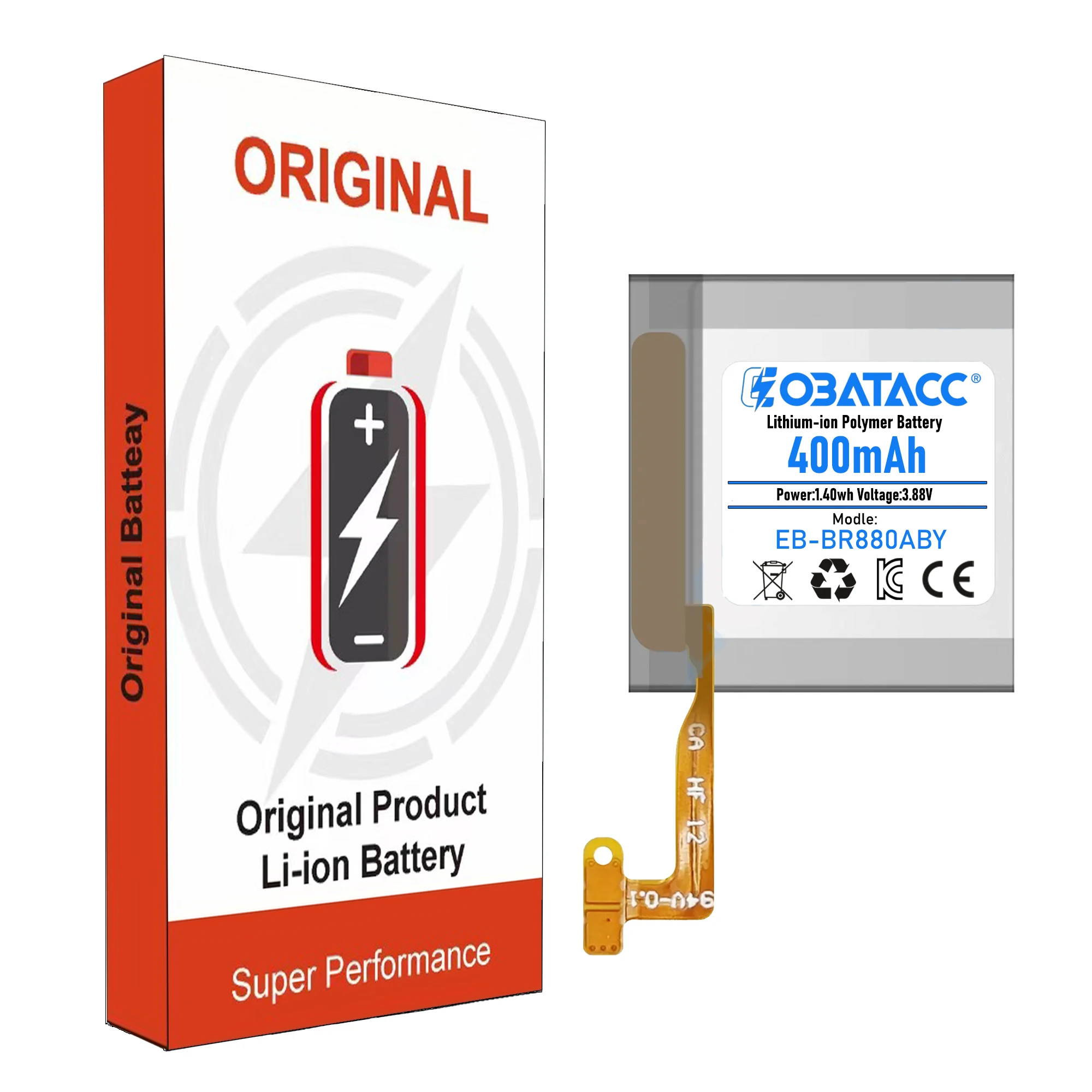 2026 Years EOBATACC 400mAh Battery for Samsung Galaxy Watch 4 42mm 40mm EB-BR880ABY SM-R880 R860 R865u Smart Watch Batteries
