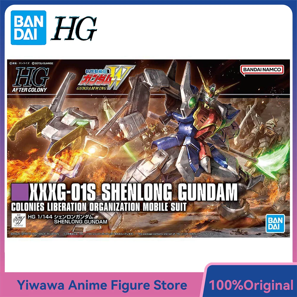 [En stock] Original BANDAI Gundam HG 1/144 XXXG-01S Shenlong Gundam figura de acción de Anime modelo Kit juguetes de adorno