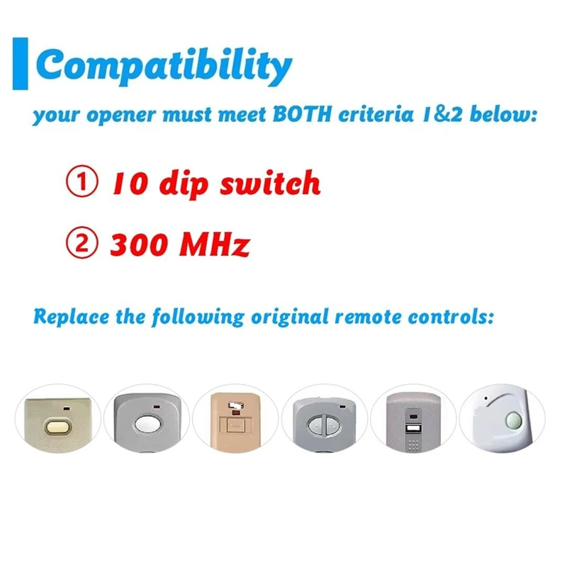 NEW-Replacement For Linear Multicode Garage Gate Door Opener Remote 3089,3070,3060,308911,MCS308911,10 Dip Switch,300Mhz