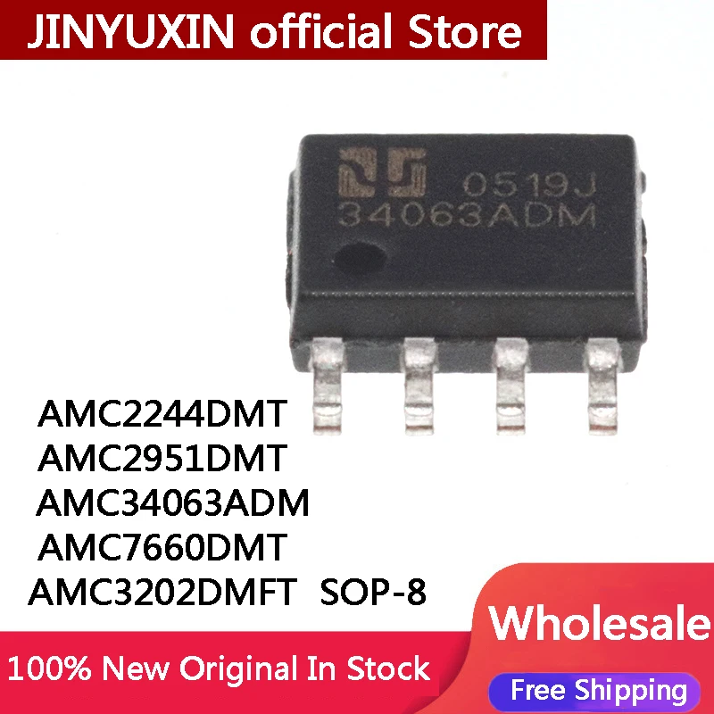 10Pcs New Original AMC2244DMT AMC2951DMT AMC34063ADM MC34063 34063A AMC7660DMT AMC3202DMFT SOP-8 IC Chip Stock Wholesale