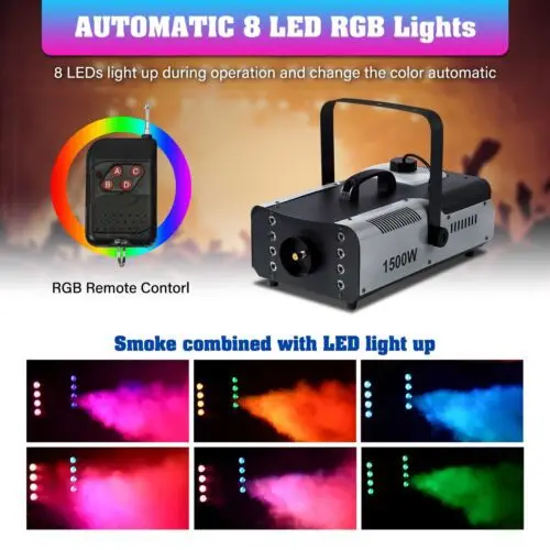 1500W Fog Machine LED  RGB Beam Light Smoke Machine DMX Control Audience Stage Equipment For Disco DJ Festival Wedding Party