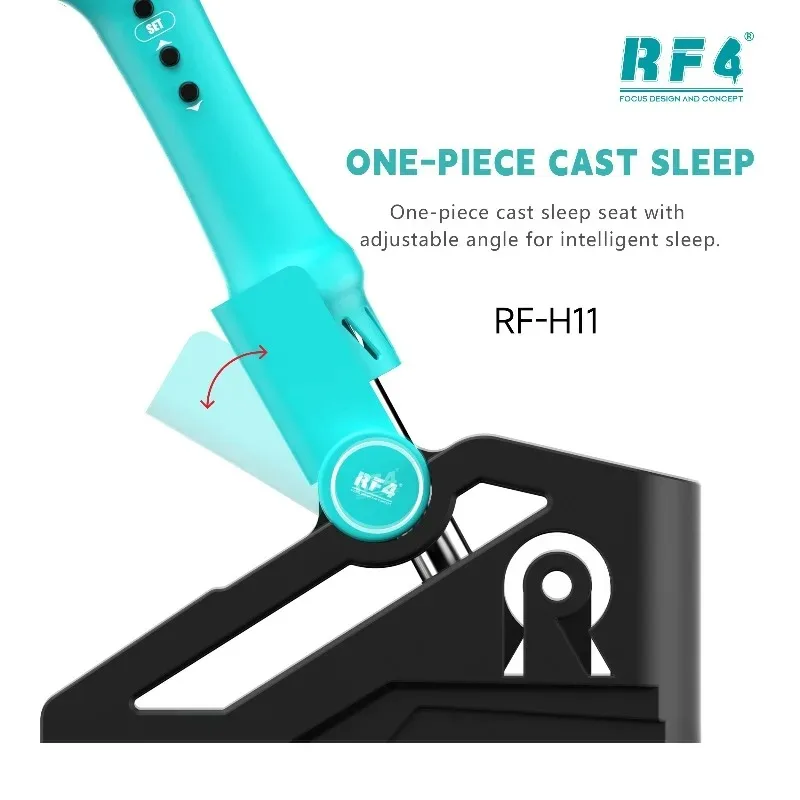 RF4 RF-H11 500 ℃ مسدس هواء ساخن 4 فوهات 10 مستويات هواء تخزين متكامل وتفكيك قاعدة نوم ذكية لأداة إصلاح الهاتف #3