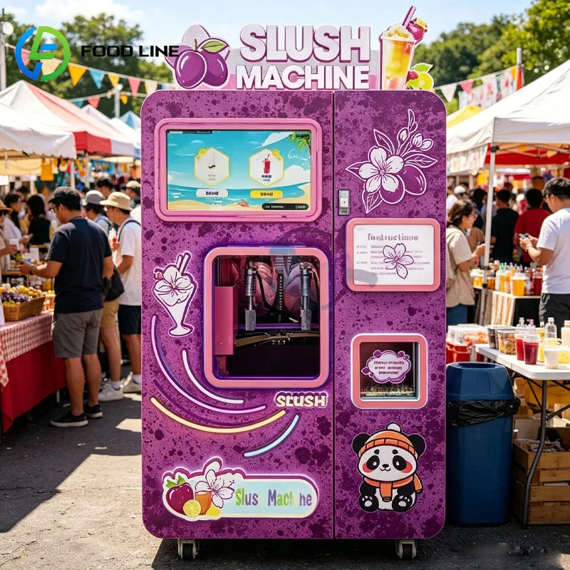 Slushy Ice Drink Vending Machine Frozen Beverage Maker Slush Machine Smoothie Style Touch Screen for Public Areas Customized