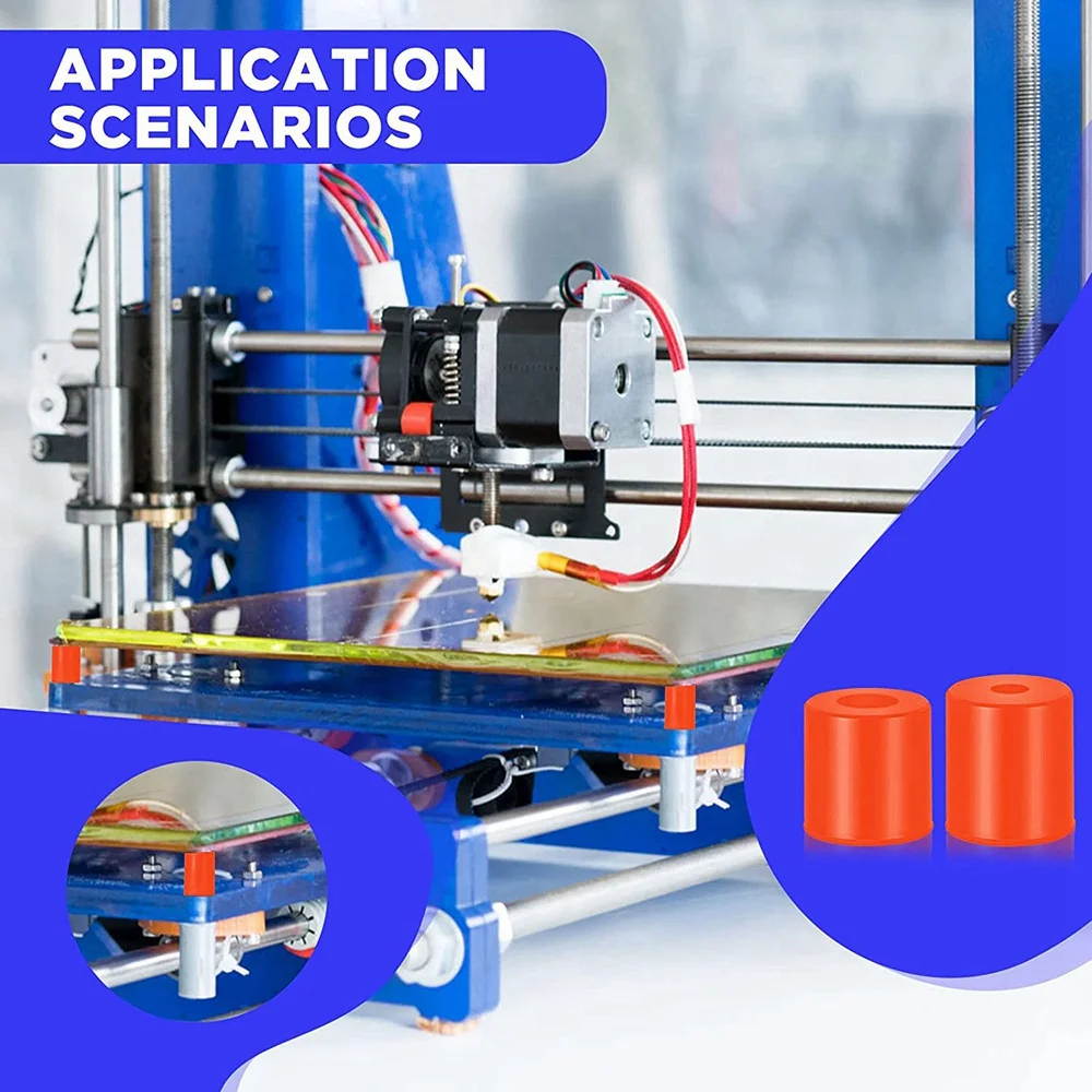 12 قطعة أجزاء طابعة حرارية ثلاثية الأبعاد سيليكون التسوية الصلبة السرير جبل مقاومة للحرارة متوافق مع CR-10 أندر 3 ربط غني