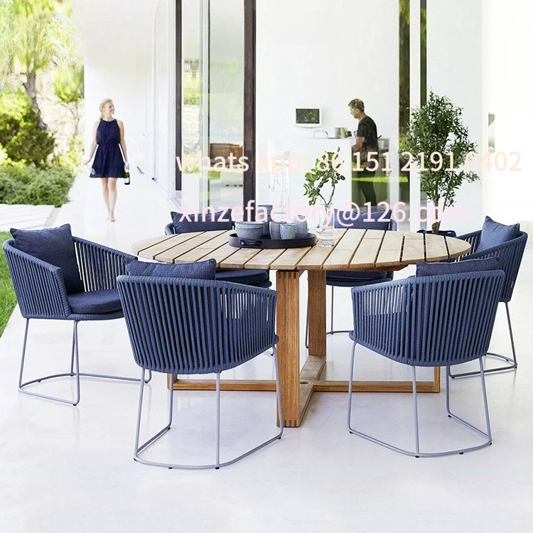 

Customizable outdoor leisure garden rope chair combination villa courtyard balcony table and chairs coffee table dining