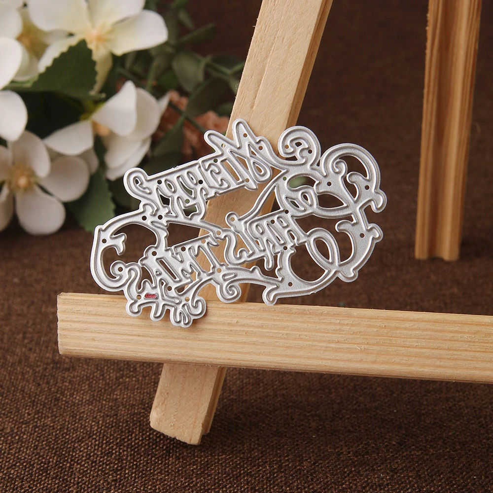 Merry christmas metal cutting dies new arrival 2022 xmas words die cuts for card making embossed craft mould blade stencil dies