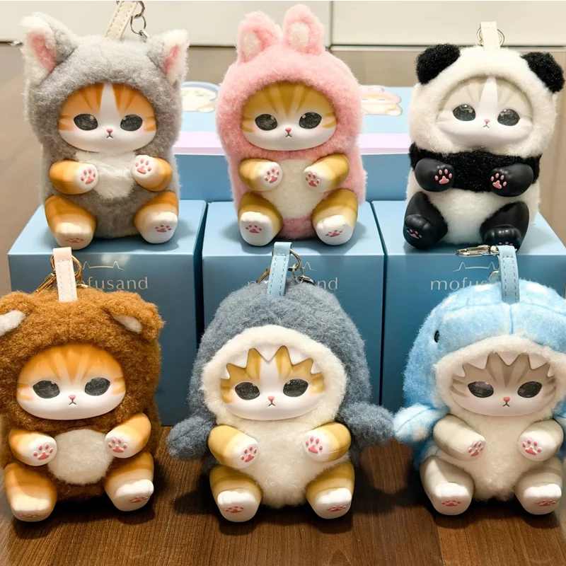 

New Mofusand Fluffy Kittens Cat Series Blind Box Kawaii Trendy Dolls Surprised Box Toys Shark Pendant Ornament Birthday Gifts