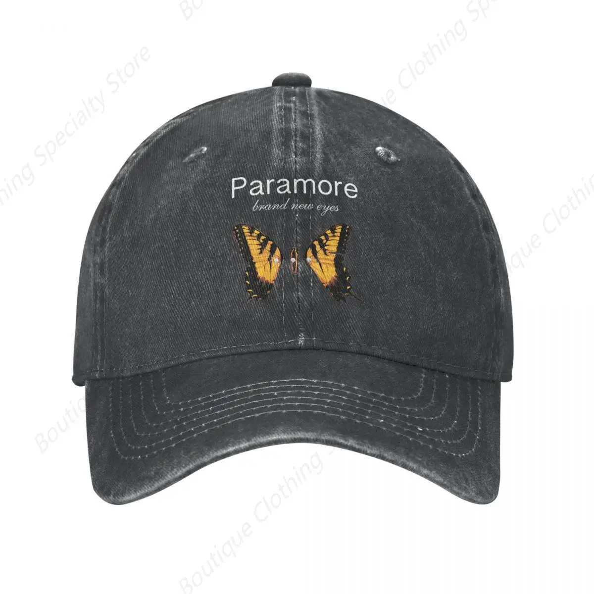 

Vintage Paramore Butterfly Logo Baseball Caps for Men Women Distressed Denim Sun Cap Outdoor Workouts Hats Cap