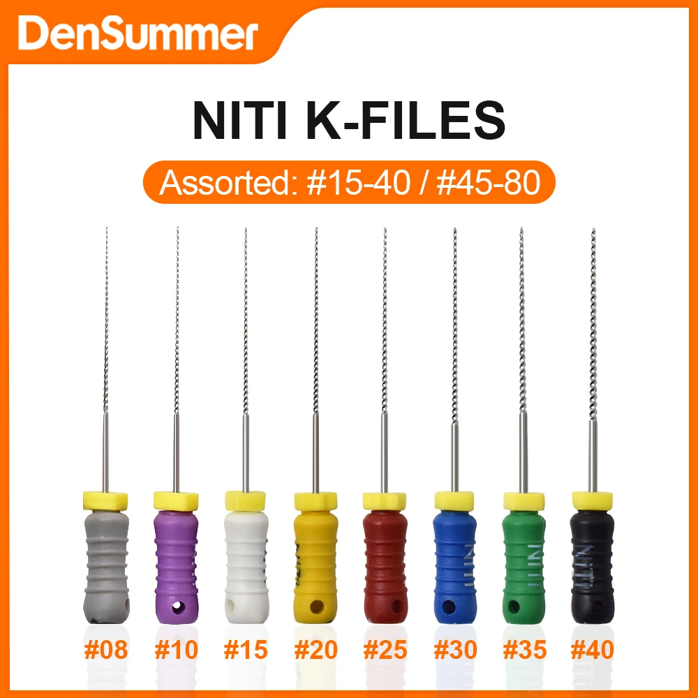 Densummer 3Boxs 6pcs/Pack Dental NITI K Files Flexible Root Canal Endo Nitiflex Handuse Nickel Titanium Dentistry Supplies