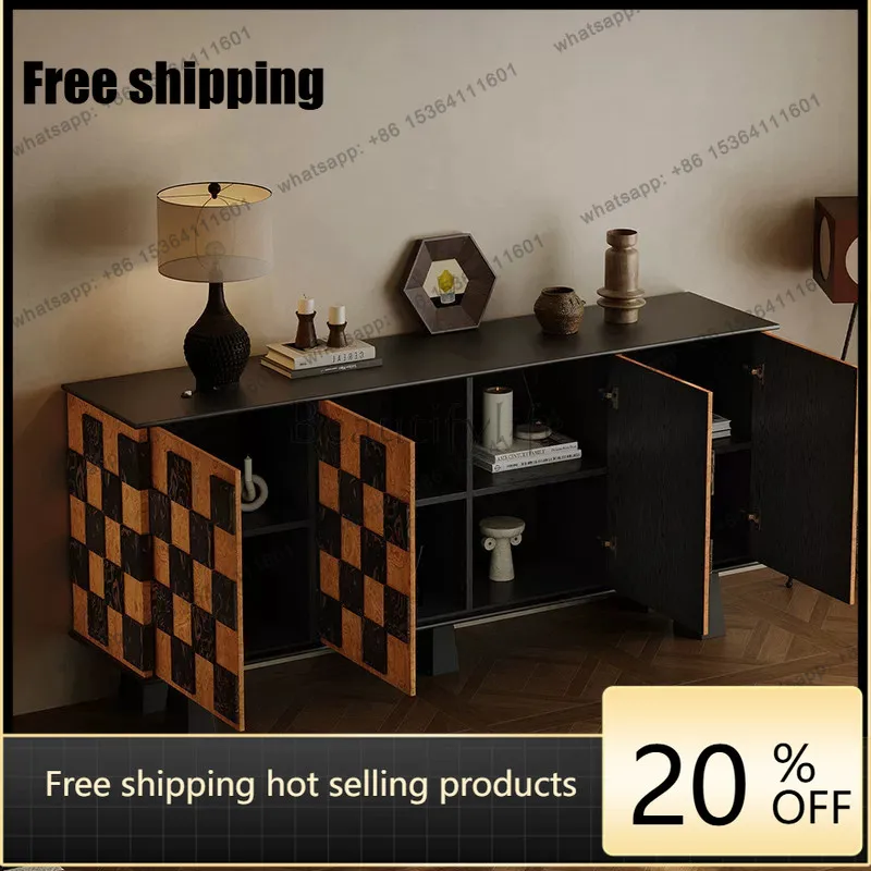 Factory Direct Medieval Solid Wood Dining Side Cabinet Living Room Tree Noor Wood Entrance Cabinet