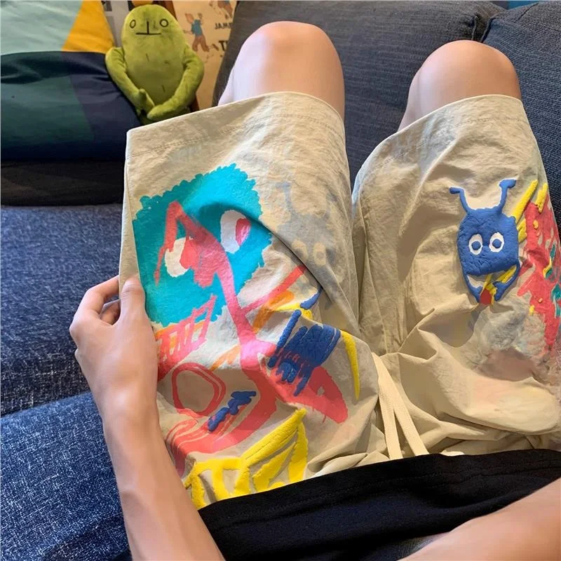 

Extra Large 300 Pou Ice Silk orts Men's Summer Thin Qui Dry Beach Casual Sports Five-Quarter Pants Loose Fit Comfortable