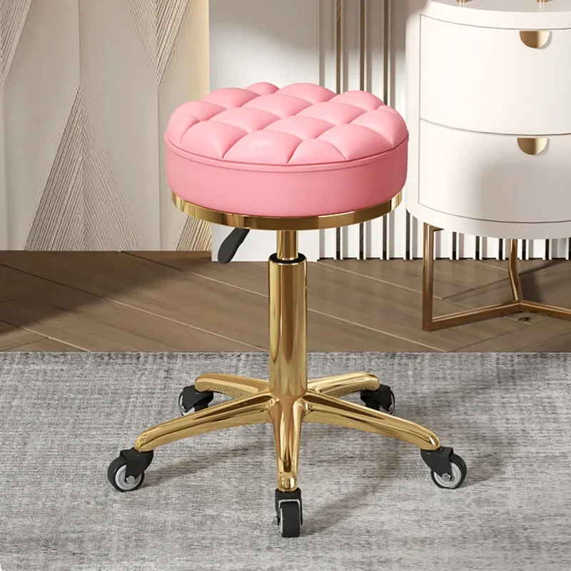 Modern Simple Makeup Stool for Bedroom Beauty Salon Special Rotating Chair with Pulley Barber Shop Large Work Chair