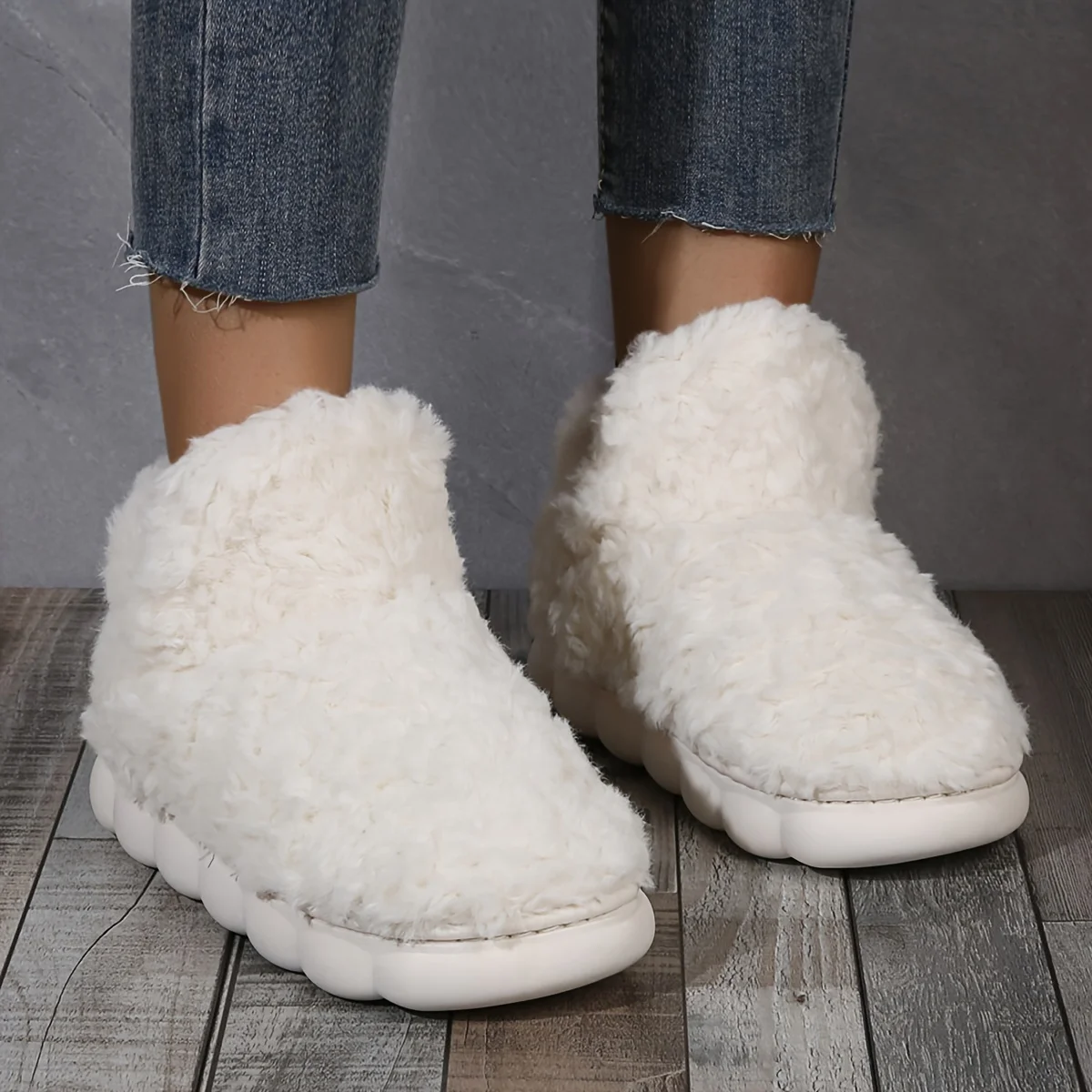 2023 Warm Solid Color Slipper Boots Casual Slip On Plush Lined Shoes Comfortable Indoor Home Slippers Home Bedroom Floor Slipper