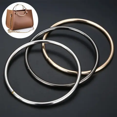 1Pc Round Metal Bag Handles Replacement DIY Handbags Bags Purse Handmade Bag Accessories Round D-ring Hanging Buckle Hardware