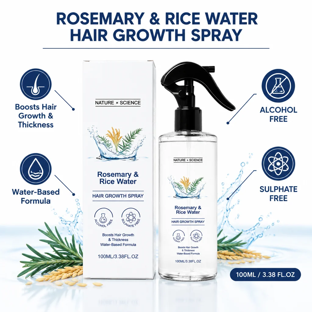 Rosemary Hair Spray Leave-In Conditioner Hydrating Smoothing Dry Damaged Hair Scalp Nourishing Lightweight Detangling Mist Spray