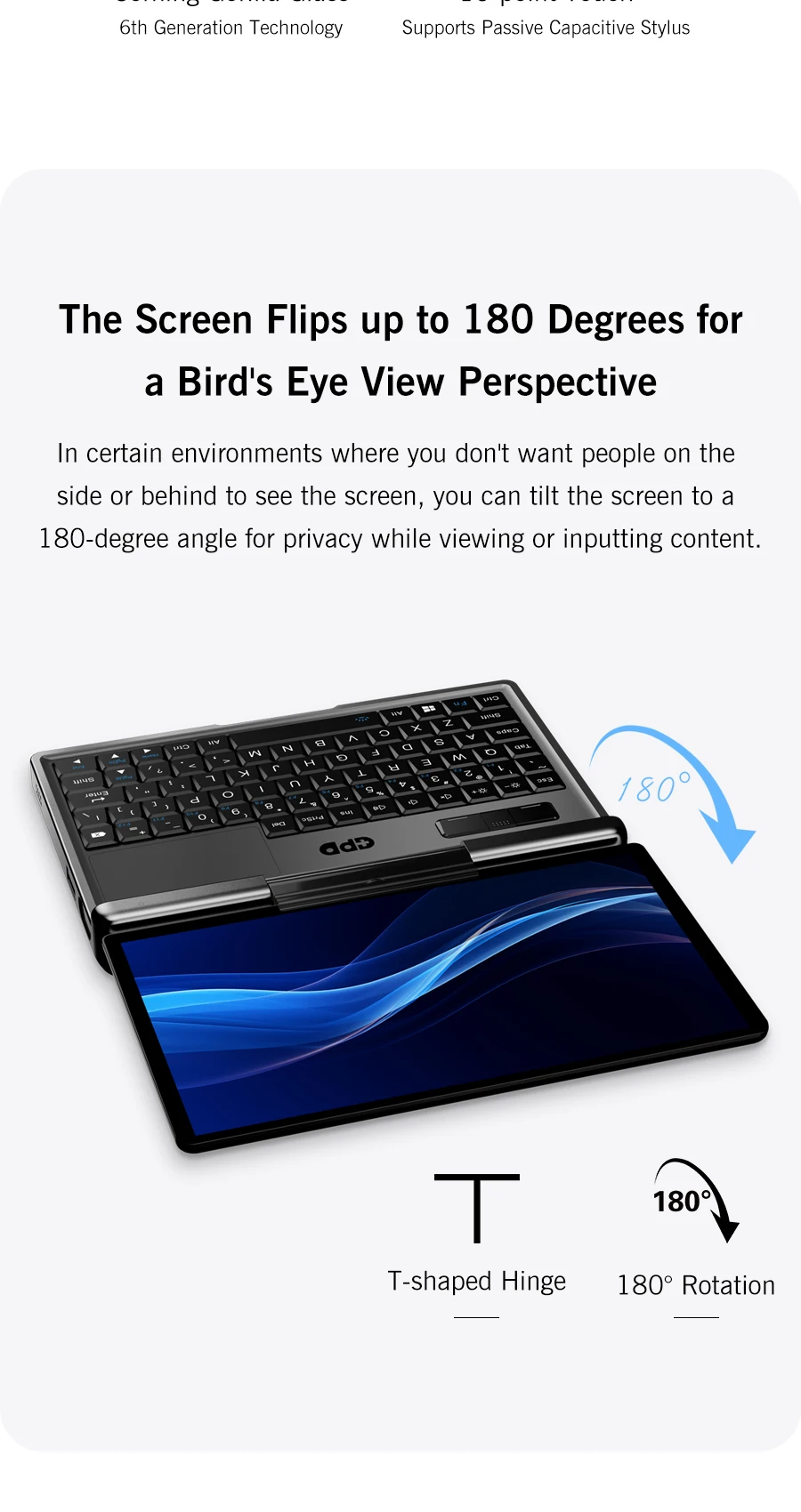 GPD Micro PC 2 Mini Industrial Laptop 7 Inch 1920x1080 Intel N250 16GB DDR5 512GB M.2 SSD Windows11 Portable Industry Notebook