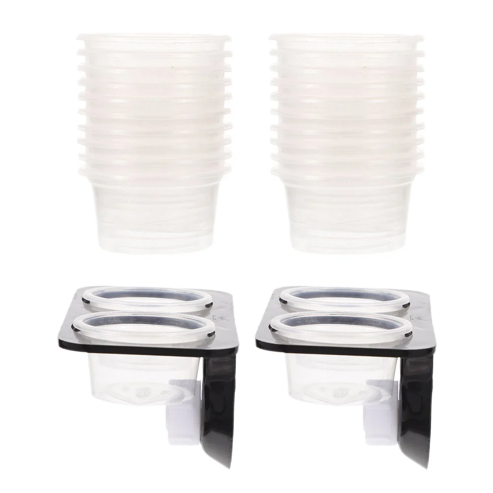 

Reptile Tank Stand Bowl Terrarium Accessory Feed Plastic Double Cups Feeding Ledge