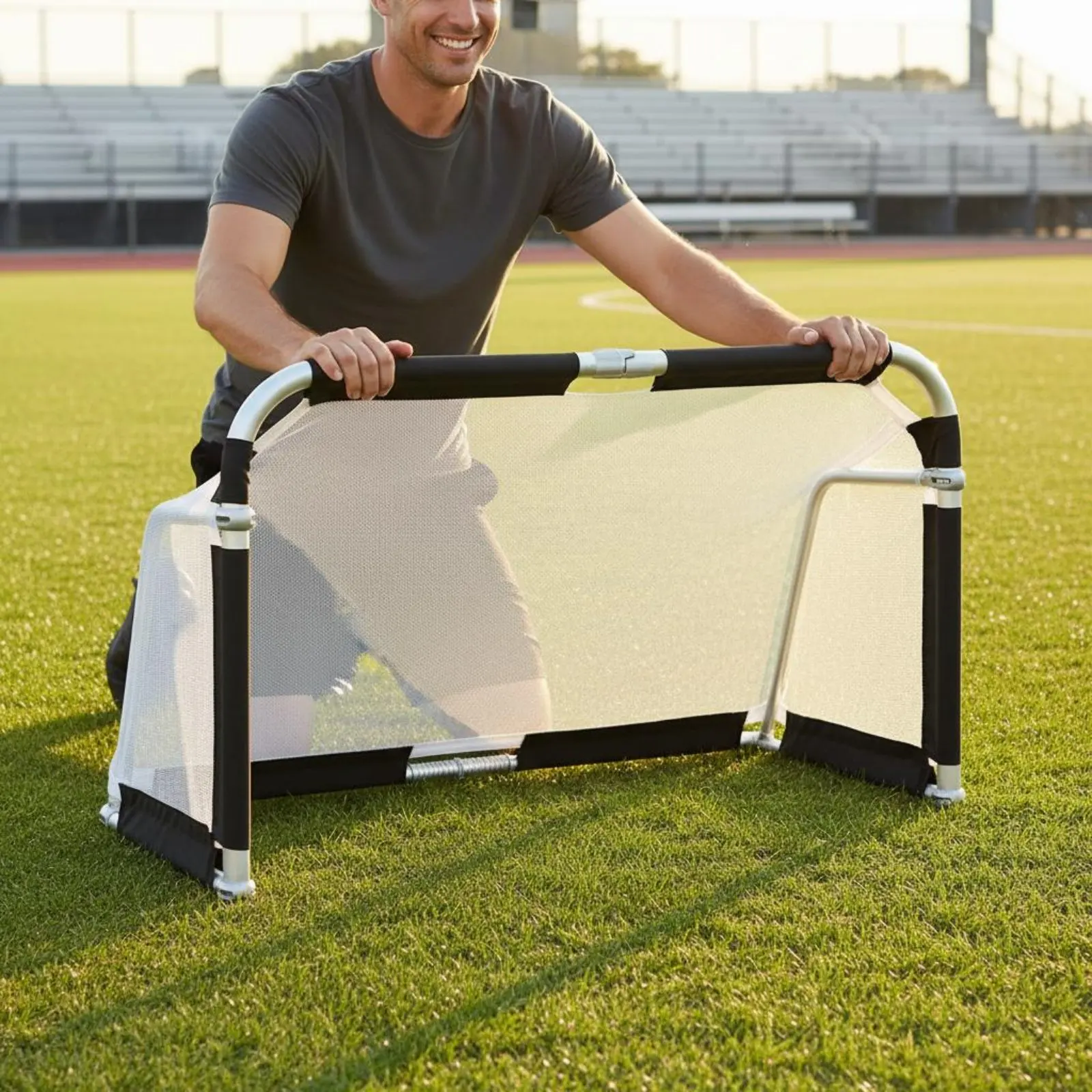 

Foldable Soccer Goal Heavy Duty Portable Soccer Goal Sports Equipment Lightweight Indoor Outdoor Use for School