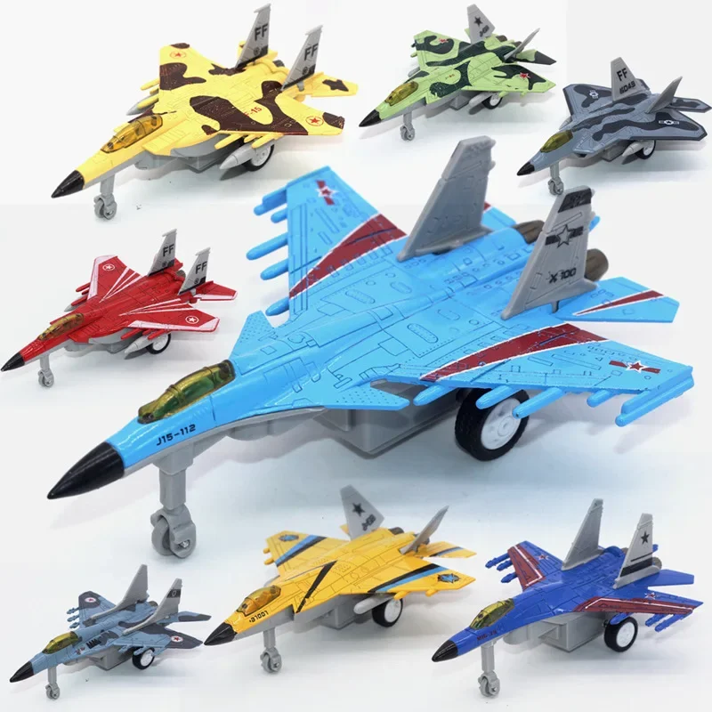 سبيكة مقاتلة طائرة نموذج J-15 J-20 F-15 F-22 MiG-29 SU-27 محاكاة دييكاست نموذج طائرة التراجع سلسلة لعبة أطفال هدية