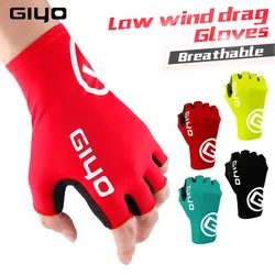 Giyo-guantes cortos de ciclismo sin dedos, manoplas antideslizantes de tela de LICRA para bicicleta de montaña y carretera, guantes de medio dedo para carreras deportivas