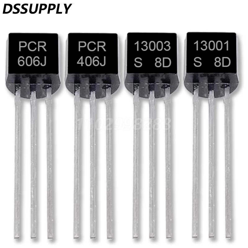 50Pcs PCR406J PCR606J MJE13001 MJE13003 13001 13003 to92 Triode PCR606 PCR406 606J 406J TO-92 IC Chipset