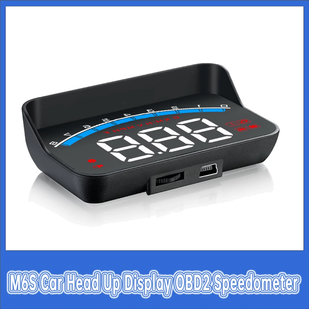 

New M6S Car Head Up Display Auto Electronics KM/h MPH OBD Overspeed Security Alarm Windshield Projector Display Car RPM Meter