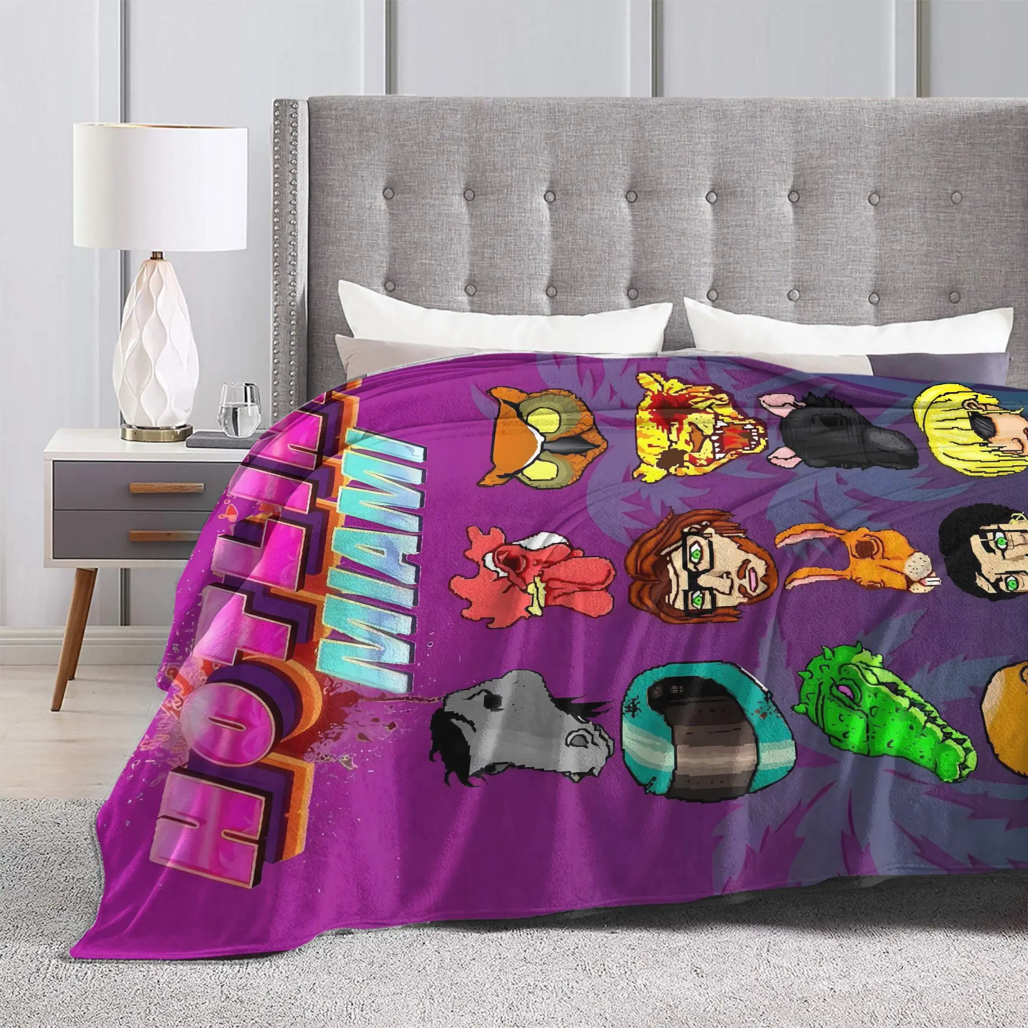 الخط الساخن ميامي لعبة بطانية جودة لينة رمي بطانية الشتاء الزخرفية الأريكة السرير الجدة المفرش #3