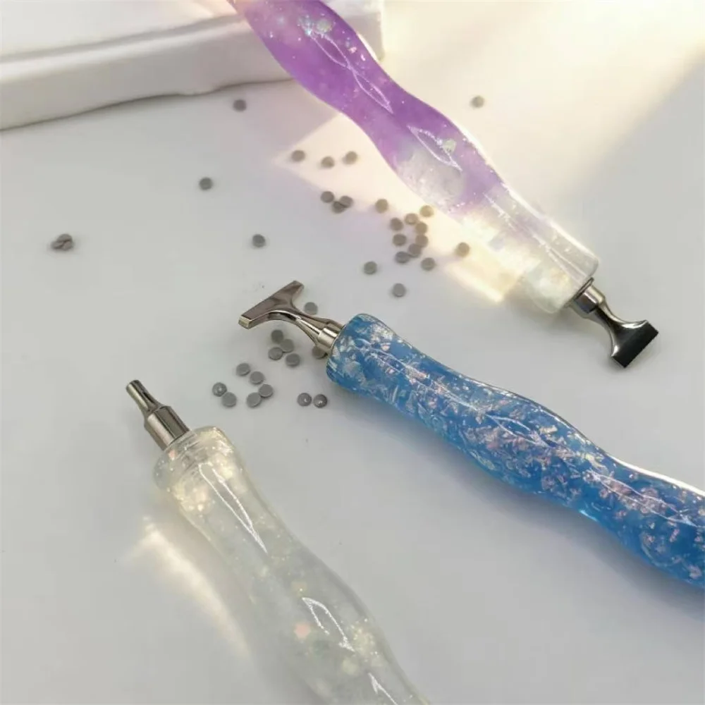 Imagen 4: Nuevo Lápiz Ondulado de Resina para Pintura de Diamantes, Lápiz de Perforación con Punta Brillante Roscada, Herramientas Ergonómicas para Bordado de Diamantes, Accesorios SIN CULATA