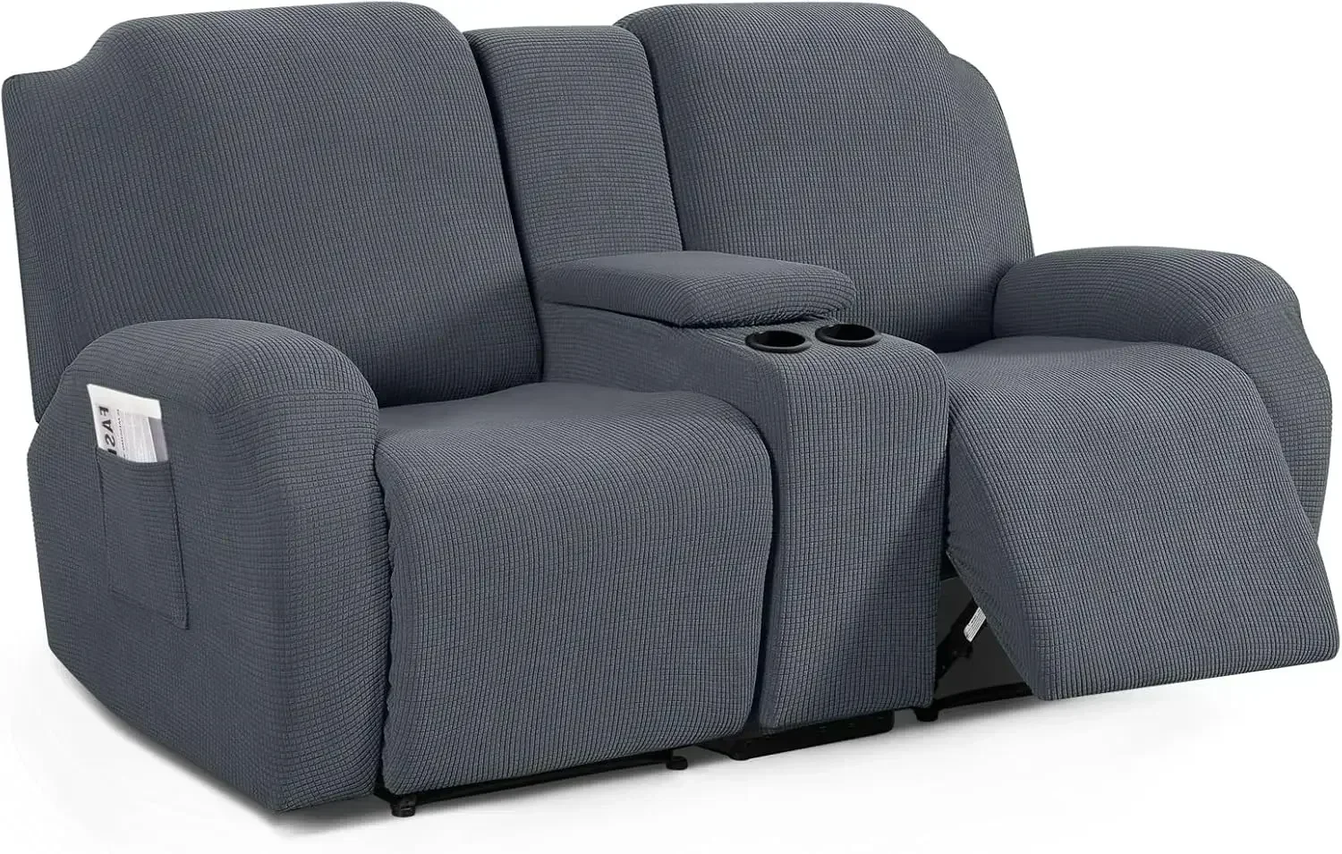 Recliner Loveseat Cover with Middle Console Sofa slipcover, Stretch Reclining Sofa Covers for 2 Seat Reclining Couch