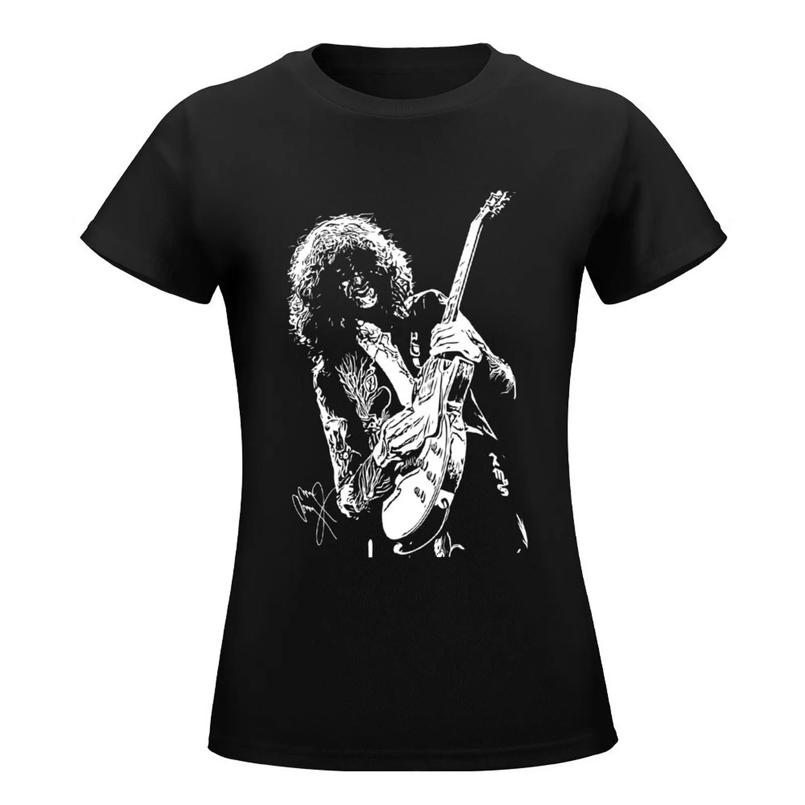 Jimmy Page Guitar 5 T-Shirt Short sleeve tee female lady clothes korean fashion t-shirts for Women graphic tees funny