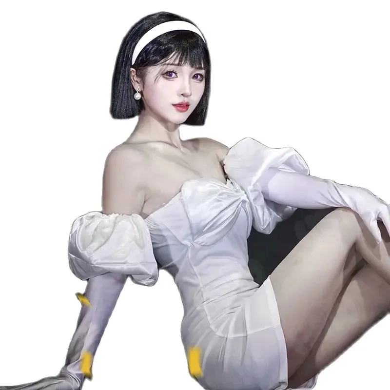 

Одежда для косплея аниме Alien Stage Sua, белое платье, короткие черные волосы, одежда для косплея Sua