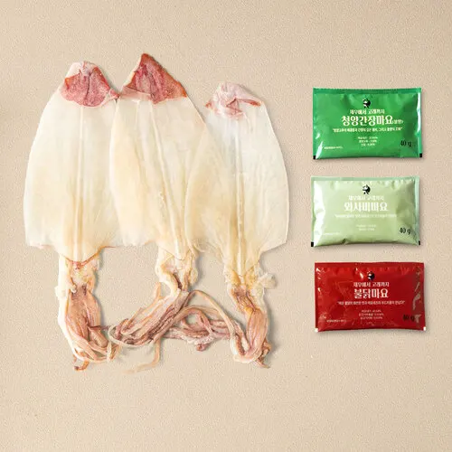 마른한치 건한치 화살오징어 구이 건어물 맥주안주 소스3종 포함 