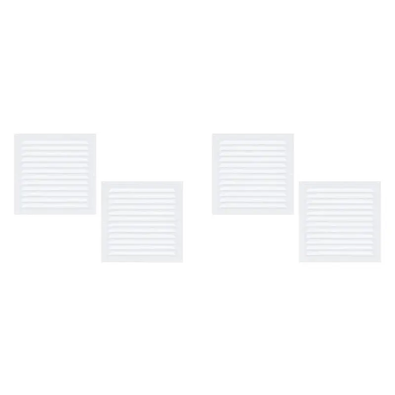 ABUL-4Pcs Attic Vents Gable Vents Aluminum Wall Vent Metal Shed Vent With Screen Mesh Square Vent Louver Vent Grille