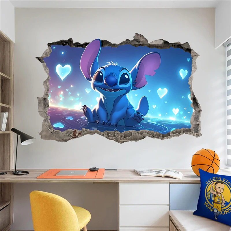 Cartoon Lilo & Stitch Wall Stickers For Kid's Room Kindergarten Living Room Wall Decoration Movie Anime Poster Stickers